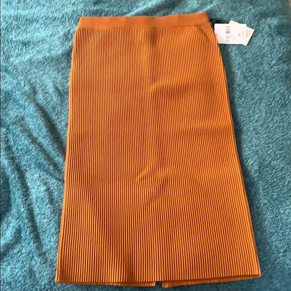 Rust midi skirt